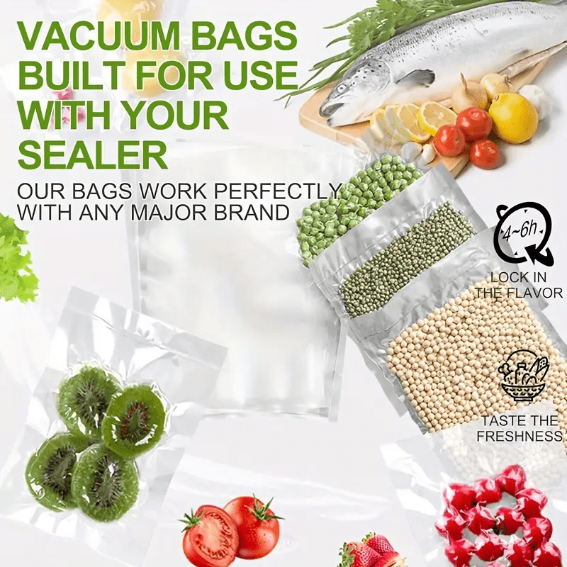 250 Pieces Reusable White Vacuum Seal Mesh Bags for Food Preservation and Space Saving