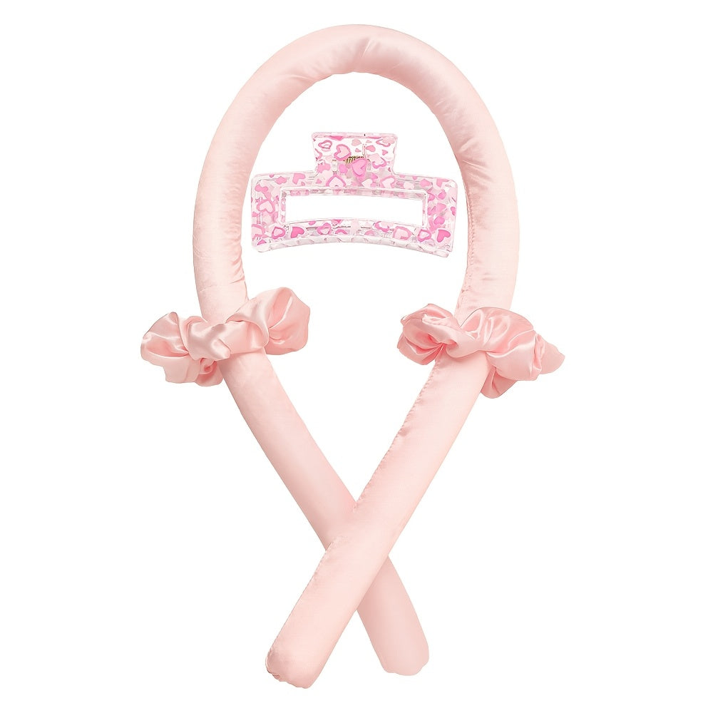 No-Heat Foam Sponge Curler Set with Leopard Print Clips for Hair Styling