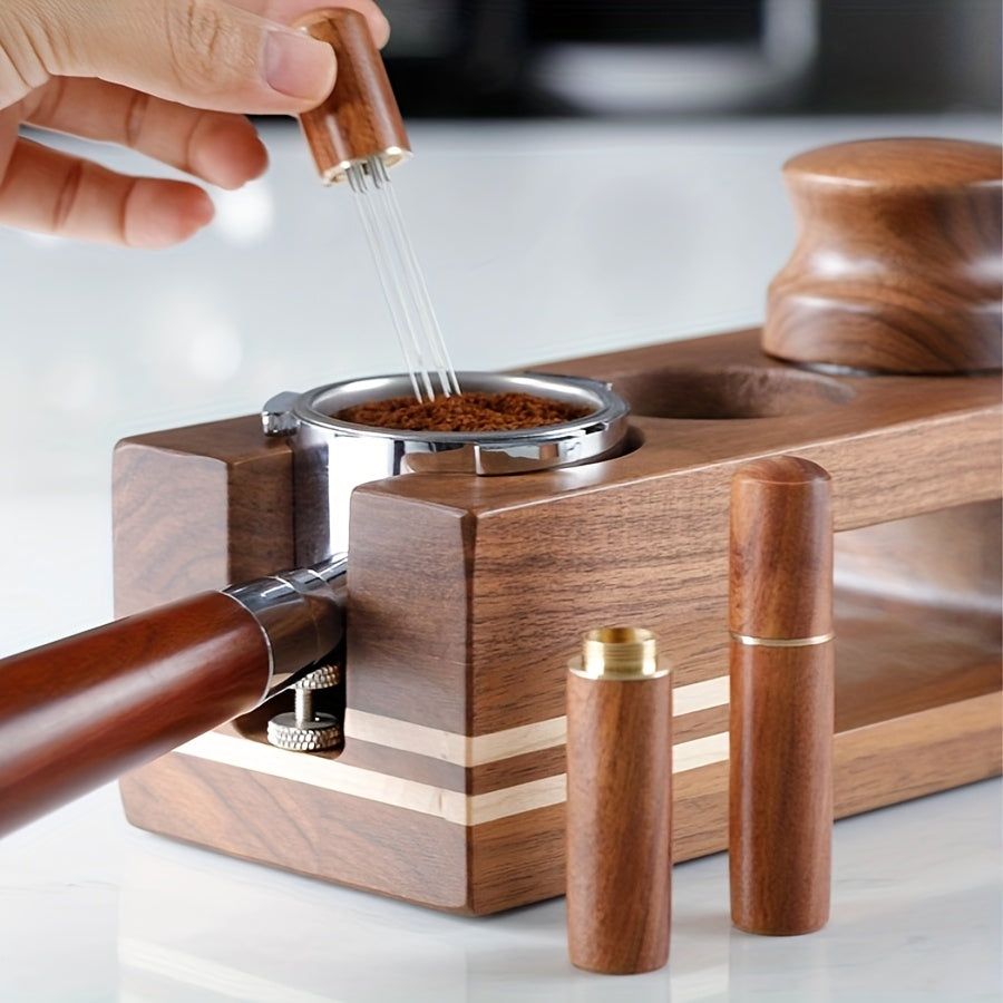 Нержавеющая сталь и дерево для утрамбовки кофе, диспенсер и уровень для эспрессо