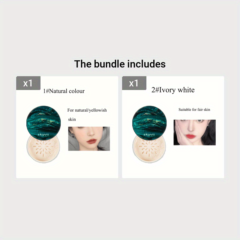 Polvo suelto fijador de maquillaje a prueba de agua, control de grasa, resistente al sudor, acabado mate para todo tipo de piel