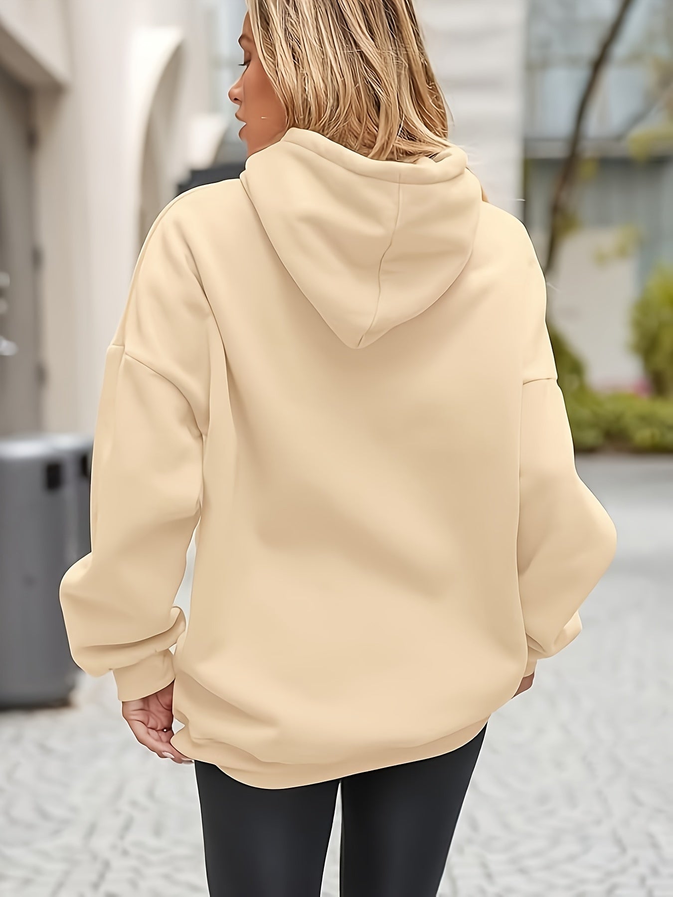 Women's Plus-Size Oversized Hooded Sweatshirt Cozy Casual Long Sleeve Pullover