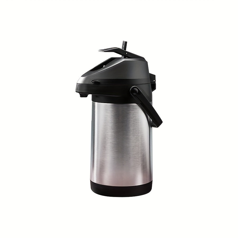 3L Stainless Steel Thermal Carafe Insulated Beverage Dispenser Pump Action No Electricity Needed