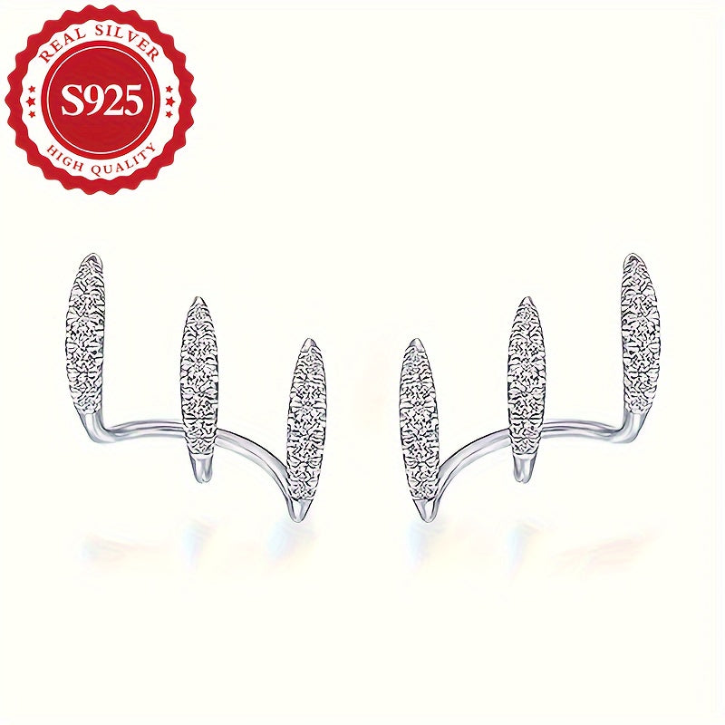 Sterling Silver Earrings with Zirconia Studs Hypoallergenic Dazzling Jewelry