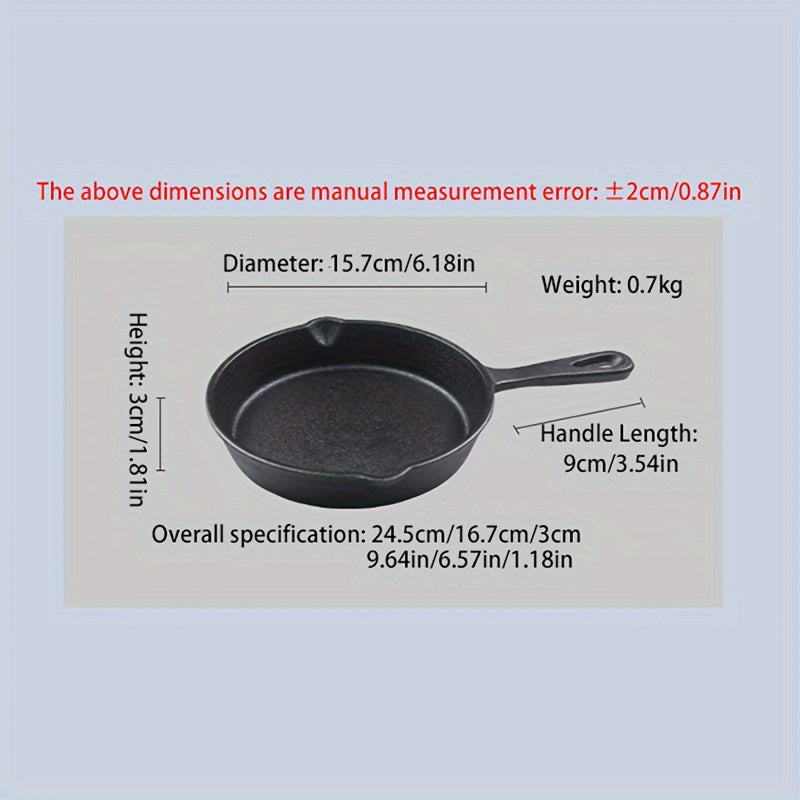 Set of Three Cast Iron Skillets and Frying Pans with Drip Spouts Preseasoned Oven Safe for Camping Indoor Outdoor Cooking