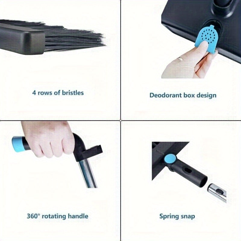 Uy uchun cho'tka va changyutgich to'plami, uzoq tutqichli va buriladigan bosh bilan