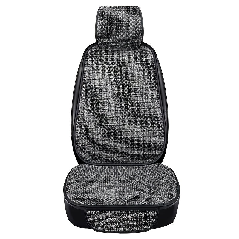 Conjunto de cojines para asiento de coche de lino transpirable, antideslizante, para todas las estaciones, universal