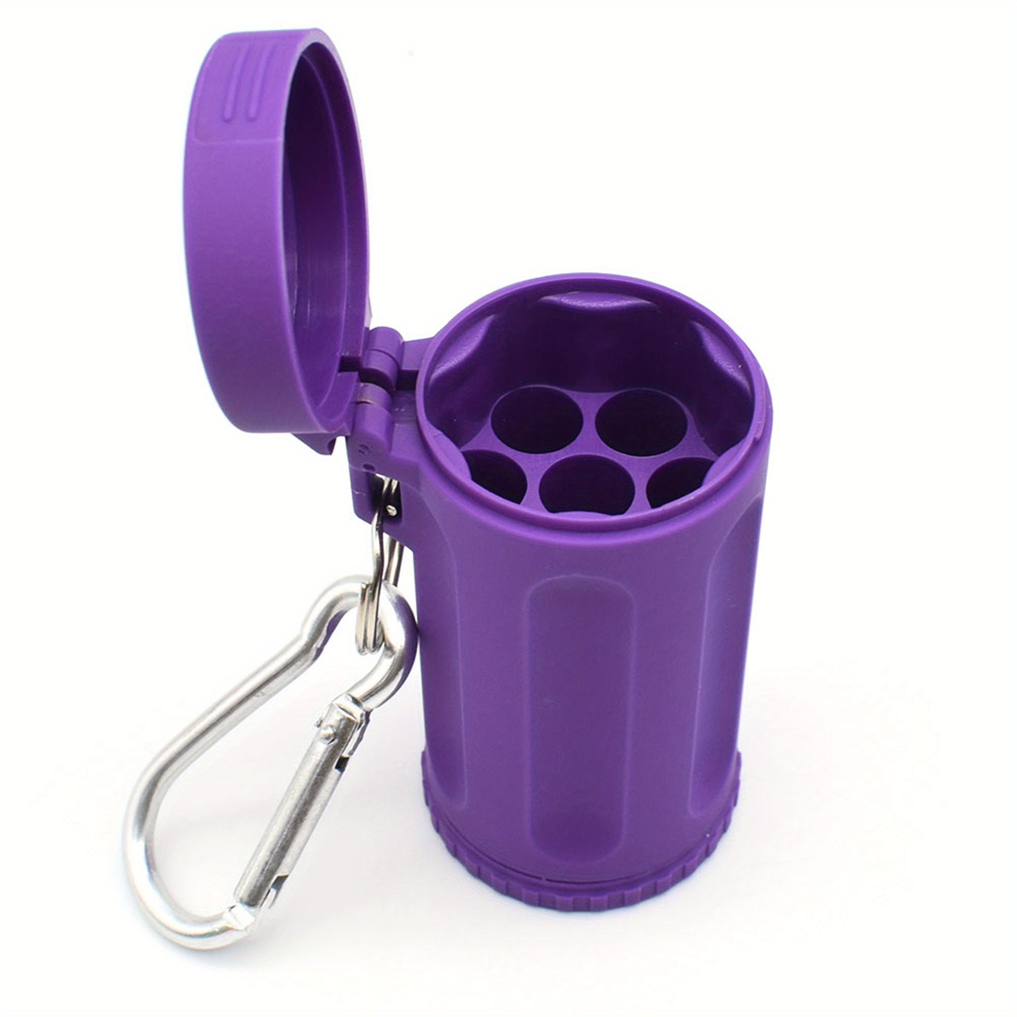 Portable Plastic Ashtray with Lid Keychain Hook Travel Outdoor Car Accessory