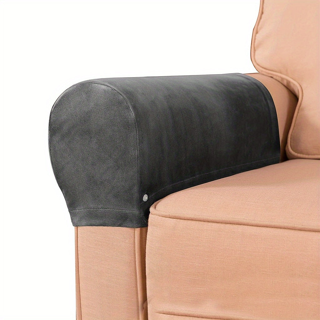 Пара бархатных чехлов для подлокотников из серебристого лиса