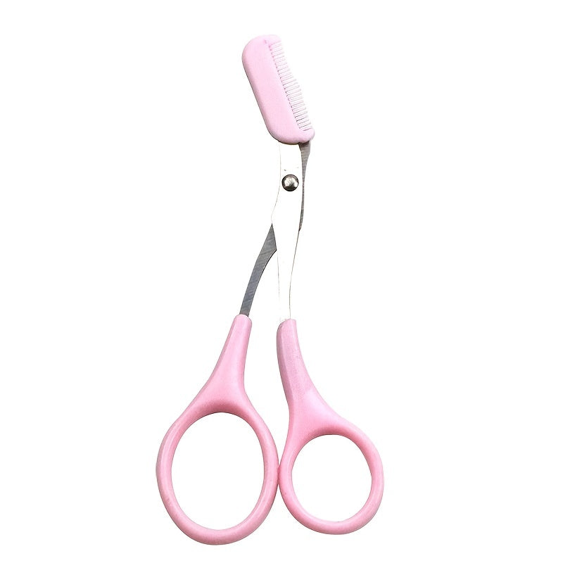Women Men Eyebrow Trimmer Scissors With Comb Non Slip Finger Grips
