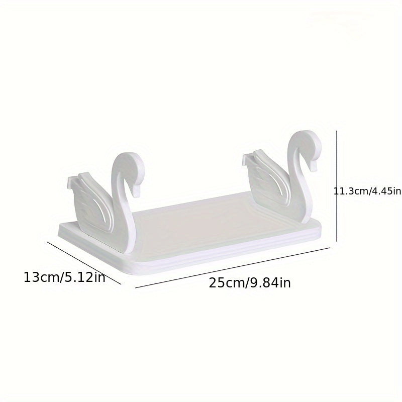 Swan-Shaped Wall-Mounted Bathroom Shelves for Storage and Organization
