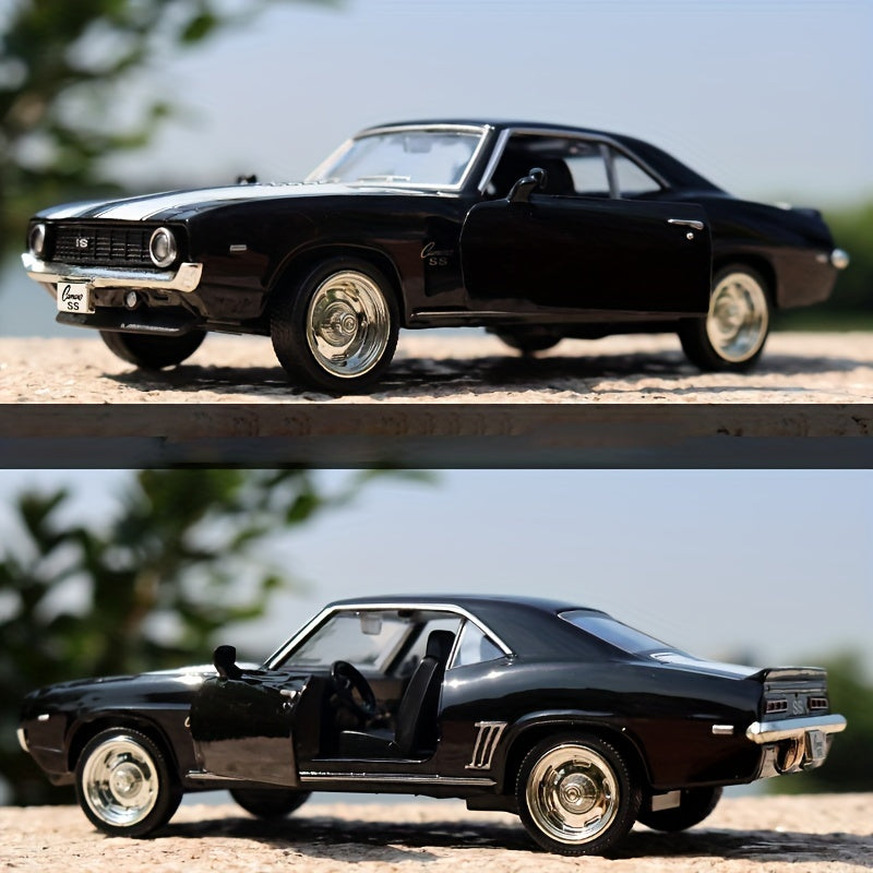 Kids Toy Car 1:36 Scale Alloy Pull-Back Double Door Red Black