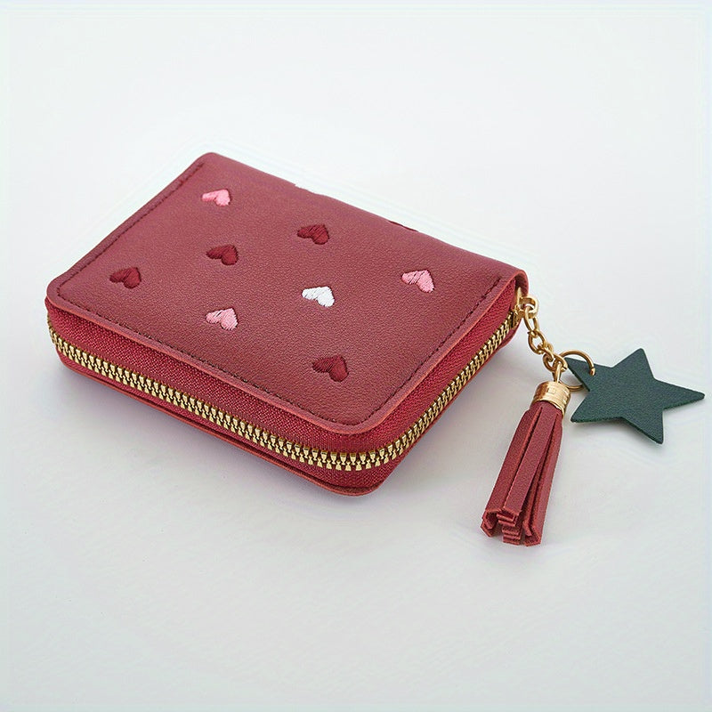 Cute PU Leather Wallet with Coin Purse and Money Clip for Daily Use