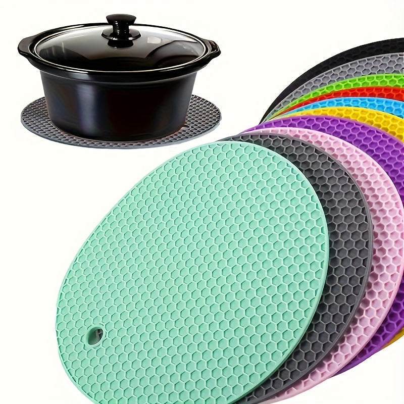 Set of 3 Colorful Silicone Heat-Resistant Mats Non-Slip Kitchen Accessories