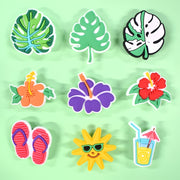Women Summer Flip Flop Shoe Charms, Green Leaf Flower Sandal Decorations