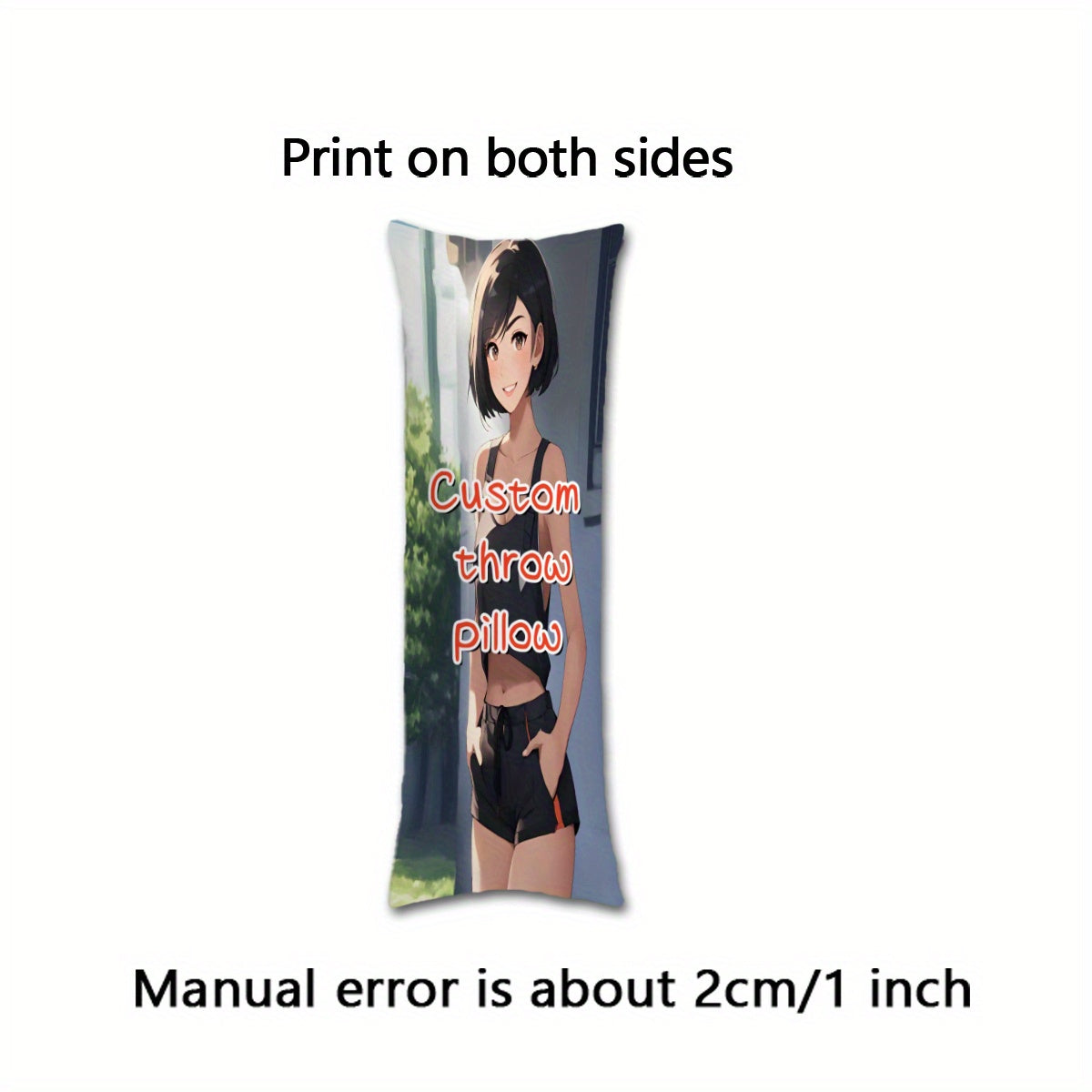 Customizable Reversible Photo Body Pillowcase Plush 50.8x137.2 cm Anime Theme for Gift