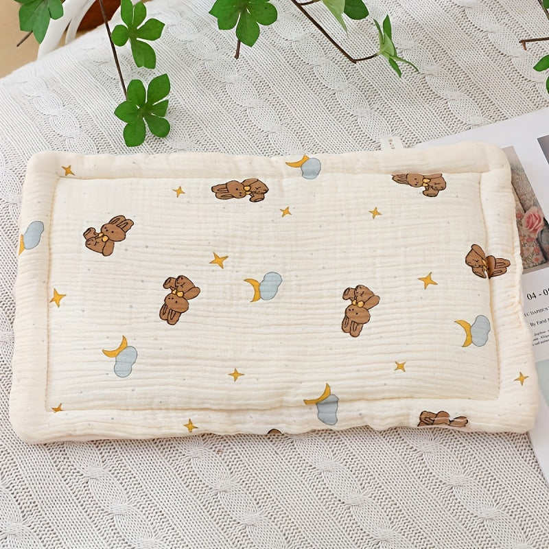 Almohadilla plana transpirable con puntos táctiles y funda de muselina absorbente para todas las estaciones