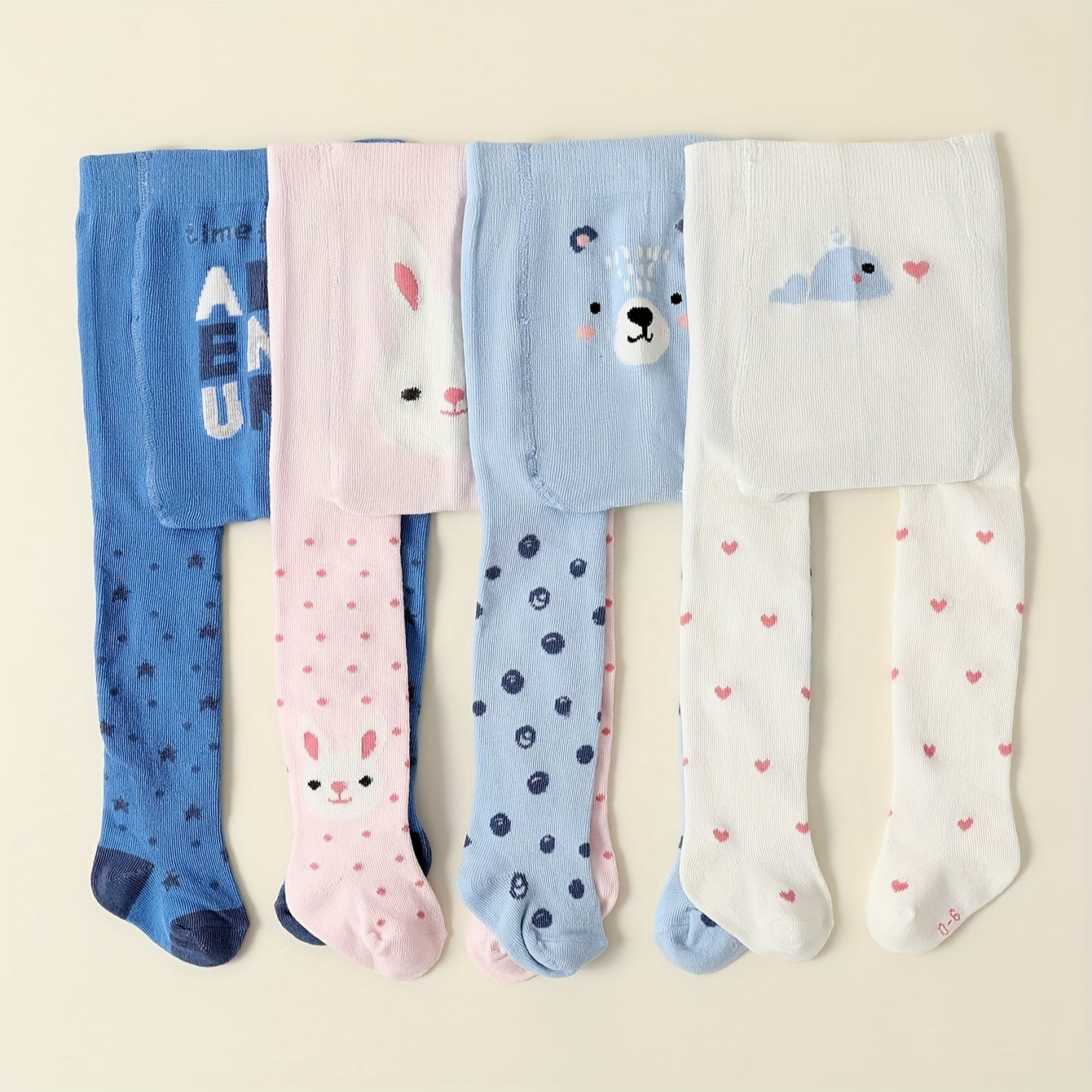 Baby Girls Pantyhose 4/5 Pairs Autumn Winter Warm Soft Knit Cotton