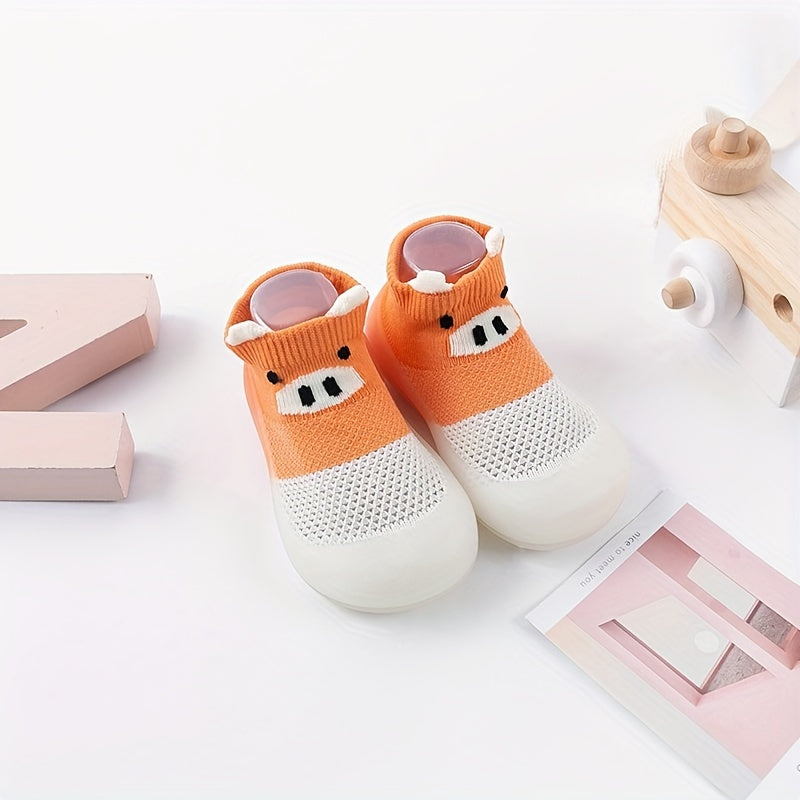 Baby Boys Girls Slip-On Shoes with Non-Slip Rubber Sole and Breathable Fabric for Indoor Outdoor Spring Autumn