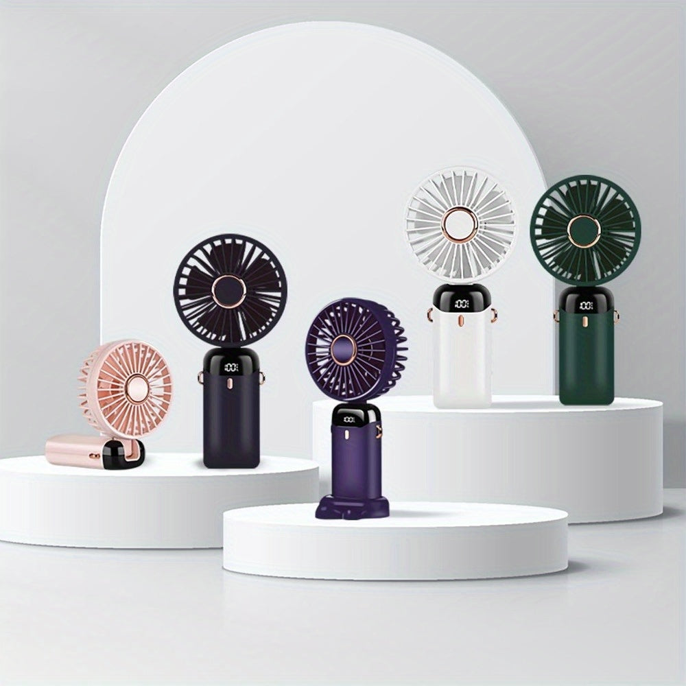 Mini Portable Cat Claw Fan with Phone Stand USB Rechargeable 5-Speed Foldable Desk Fan for Travel Camping Office Outdoor