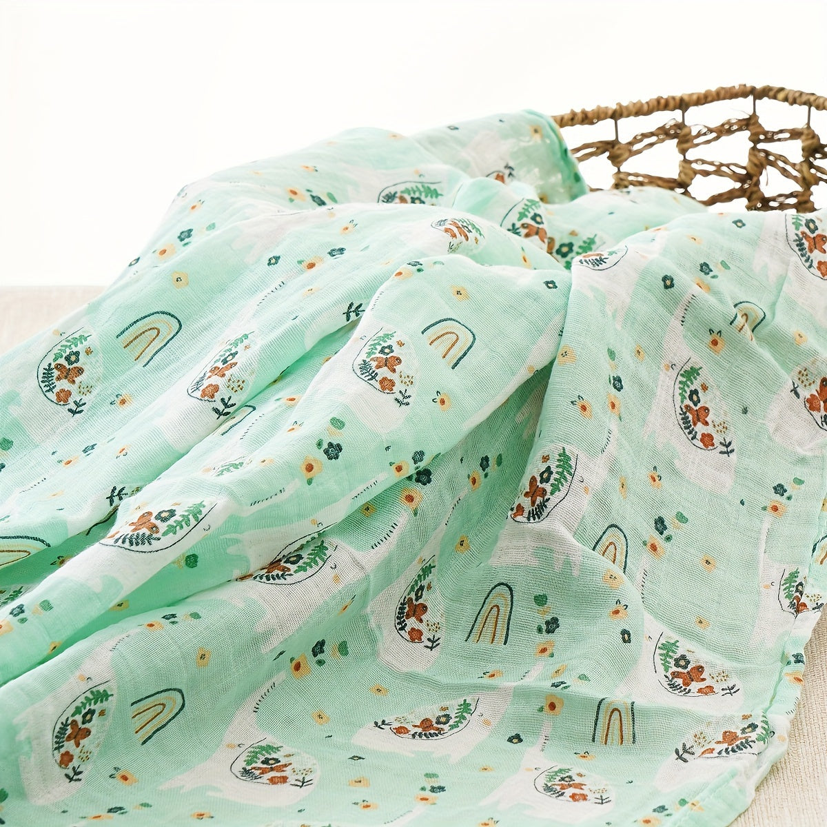 Uyda va sayohatda foydalanish uchun yumshoq muslin qoplamali bosma paxta ko'rlagi, Halloween va Rojdestvo sovg'alari uchun mukammal.