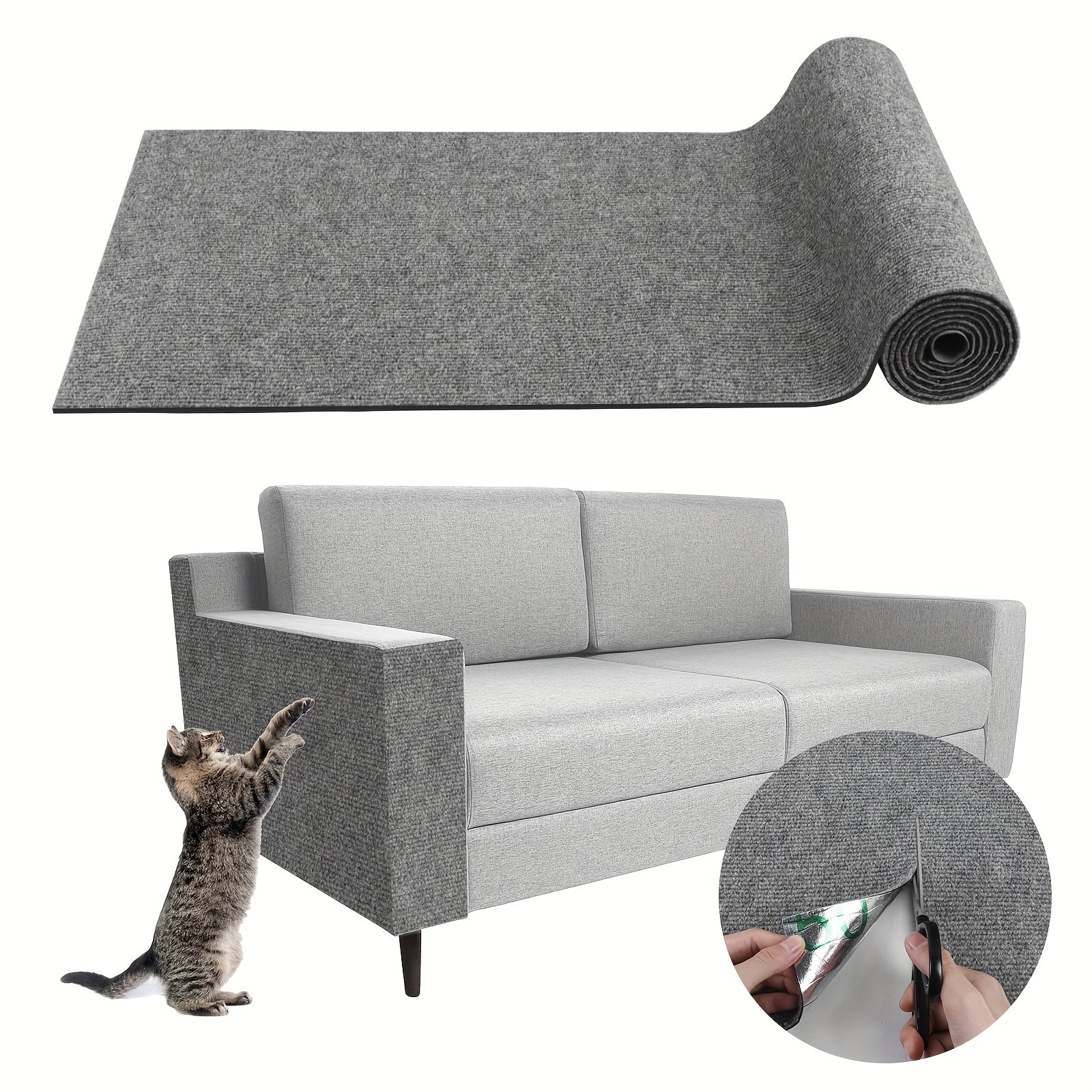 Self-Adhesive Cat Climbing and Scratching Mat with Scratching Board and Tree Stand