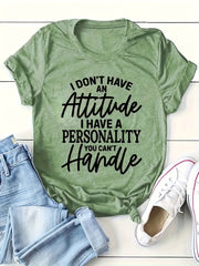 Women's Cotton Short Sleeve Casual T-Shirt with Round Neck