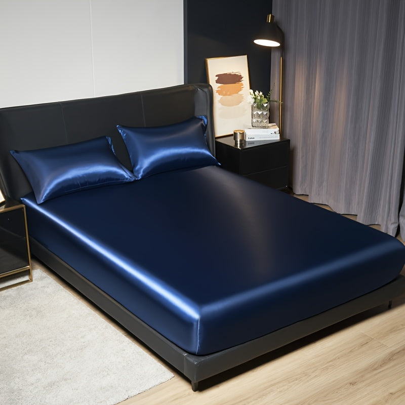 Набор постельного белья из сатина с глубокими карманами, простыня на резинке и наволочки