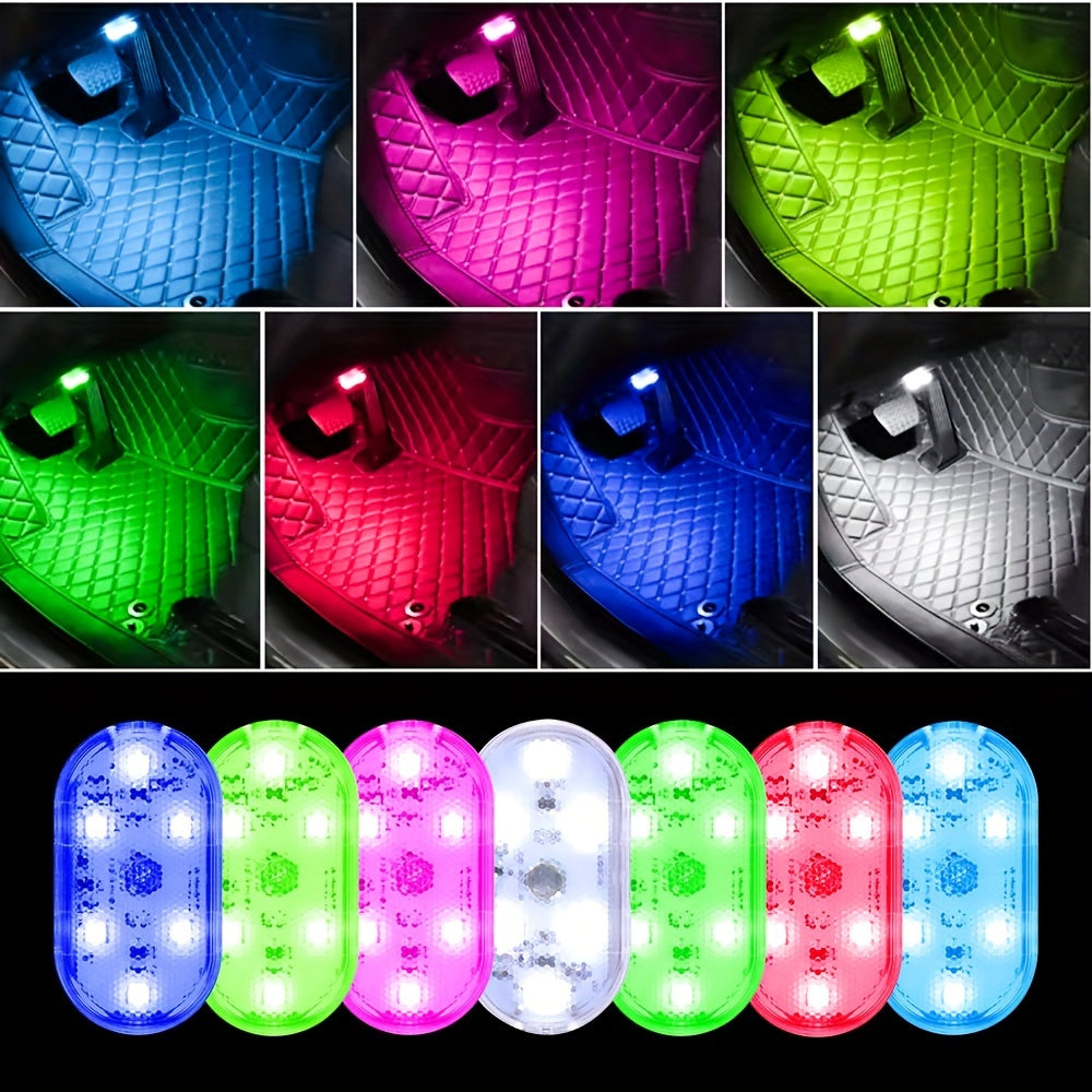 Luces LED recargables por USB para el interior del coche, luz nocturna inalámbrica para techo con control táctil