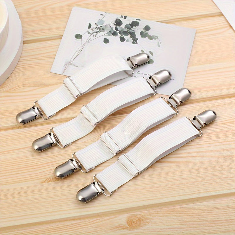 Black Multi-Functional Bed Sheet Holder with Dual Clips, Adjustable Grip