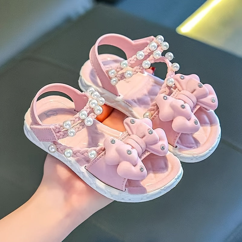 Girls' PVC Beach Shoes with Cartoon Flower Design, Low Top, Easy Fastener, Spring/Summer 2025