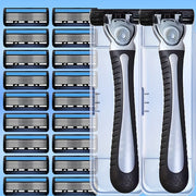 Мужской стальной двусторонний бритвенный станок для удаления волос с запасными лезвиями