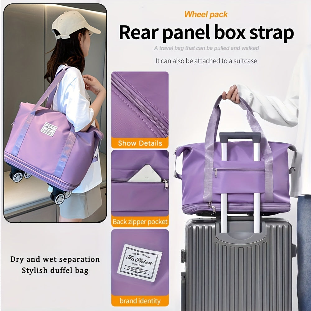 Большая водонепроницаемая нейлоновая дорожная сумка с колесами для ежедневных поездок и переездов