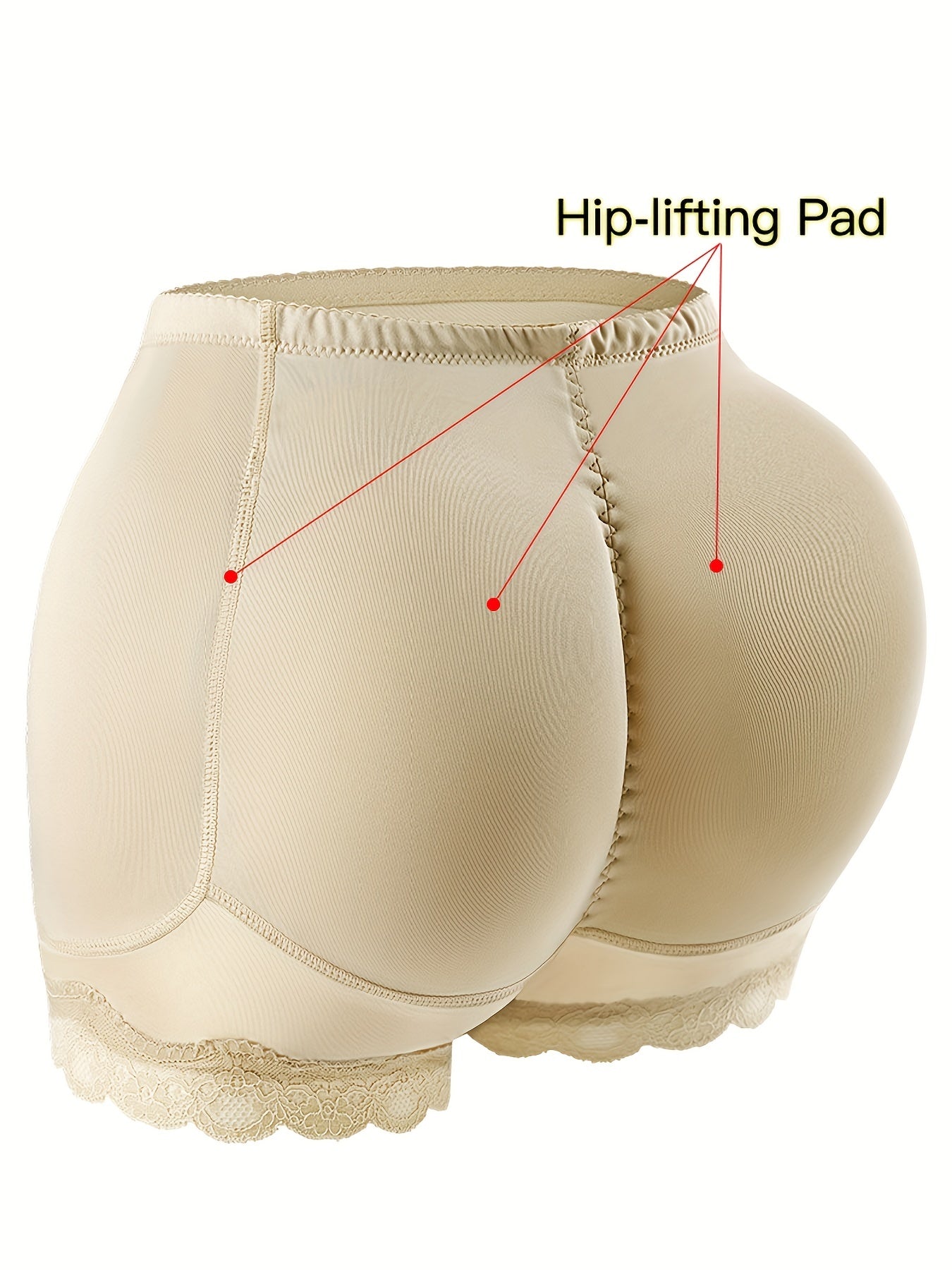 Lace Hem Hip-Lifting Corset with Buttock Padding Shapewear for Women