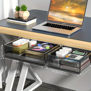 Invisible Desk Storage Drawer Rack Under Table Hanging Pull-Out Box Organizer