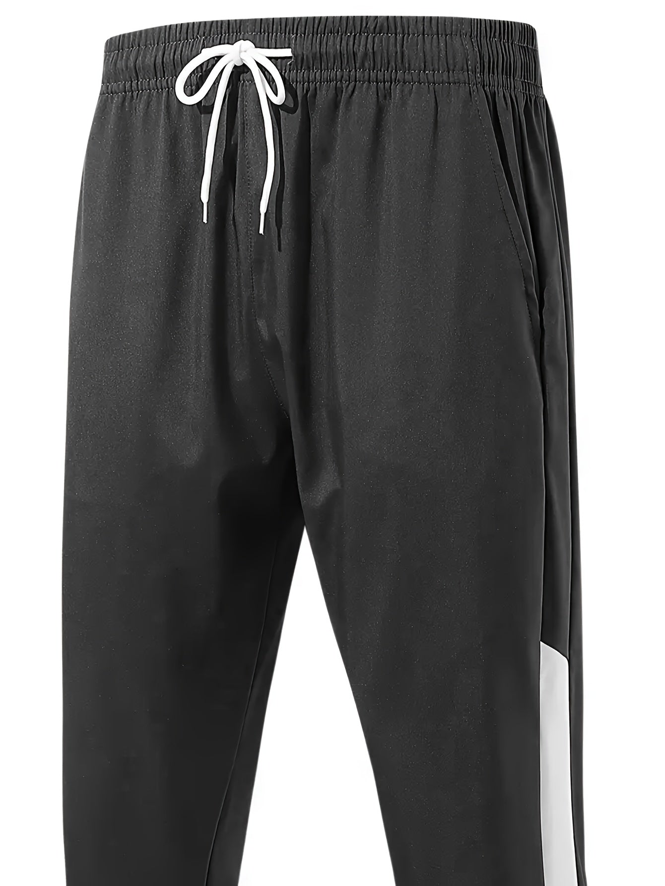 Men's Sports Suit Hooded Jacket and Pants Color Block Polyester Regular Fit