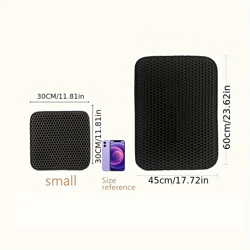 Large Double-Layer Cat Litter Mat Washable EVA Anti-Splash Indoor Litter Box Mat