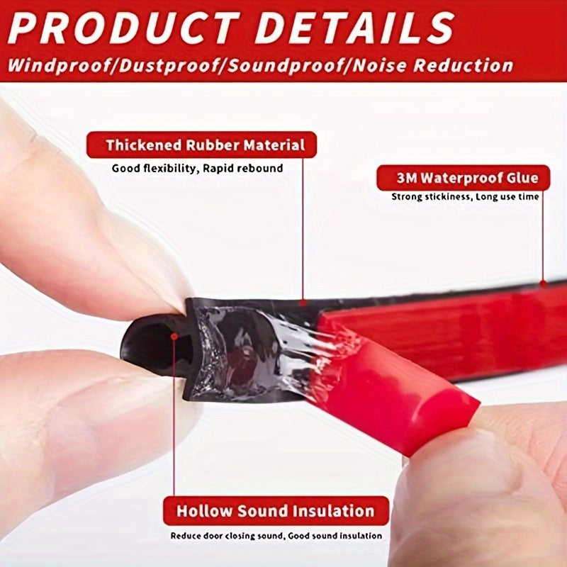 D-Shape Weather Stripping Self-Adhesive Soundproof Insulation for Doors and Windows