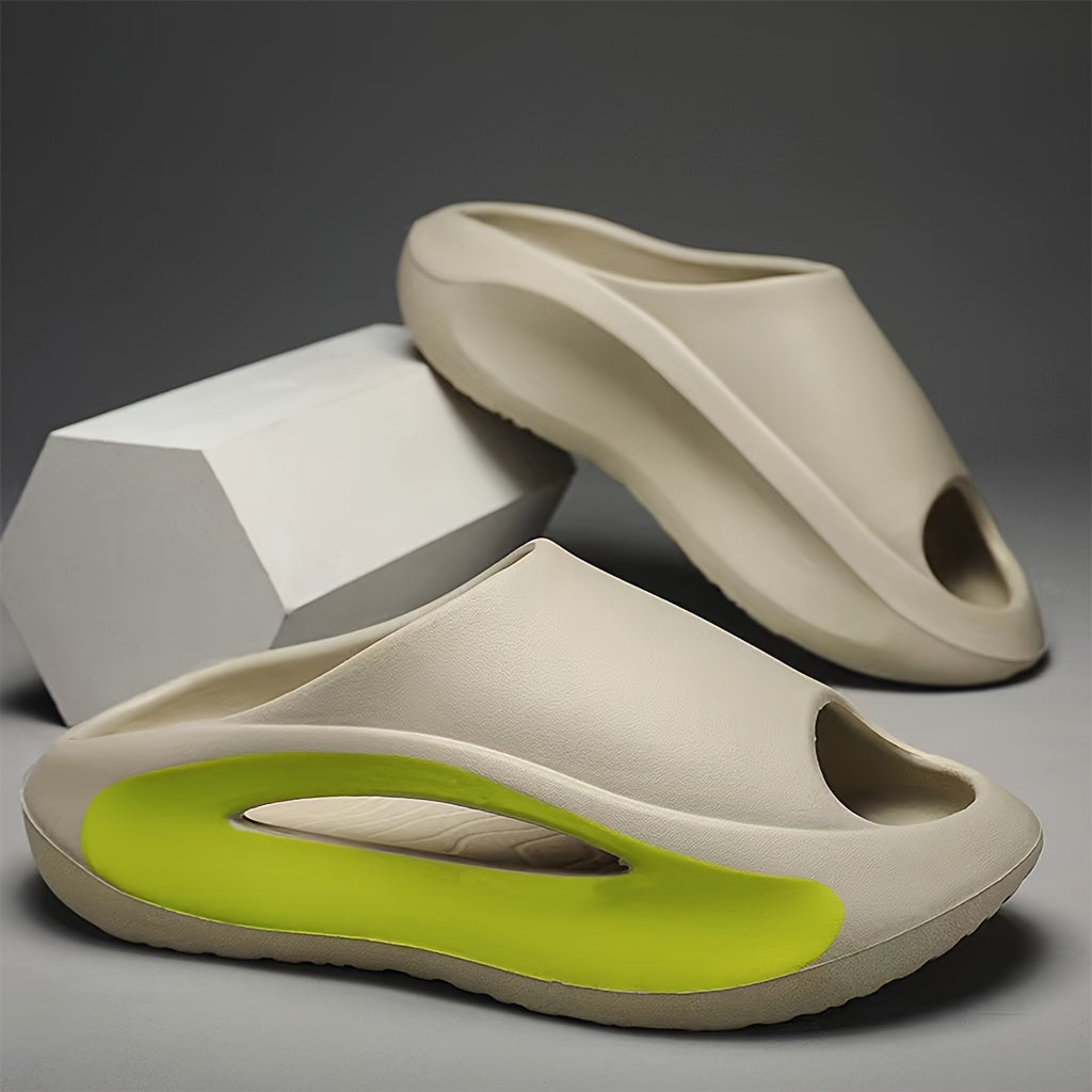 Women's Slip-On Platform Sandals with Cushioned EVA Sole Black White