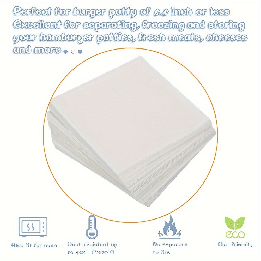 Food-Grade Non-Stick Patty Paper for Freezing and Storage, 50 or 100 Sheets