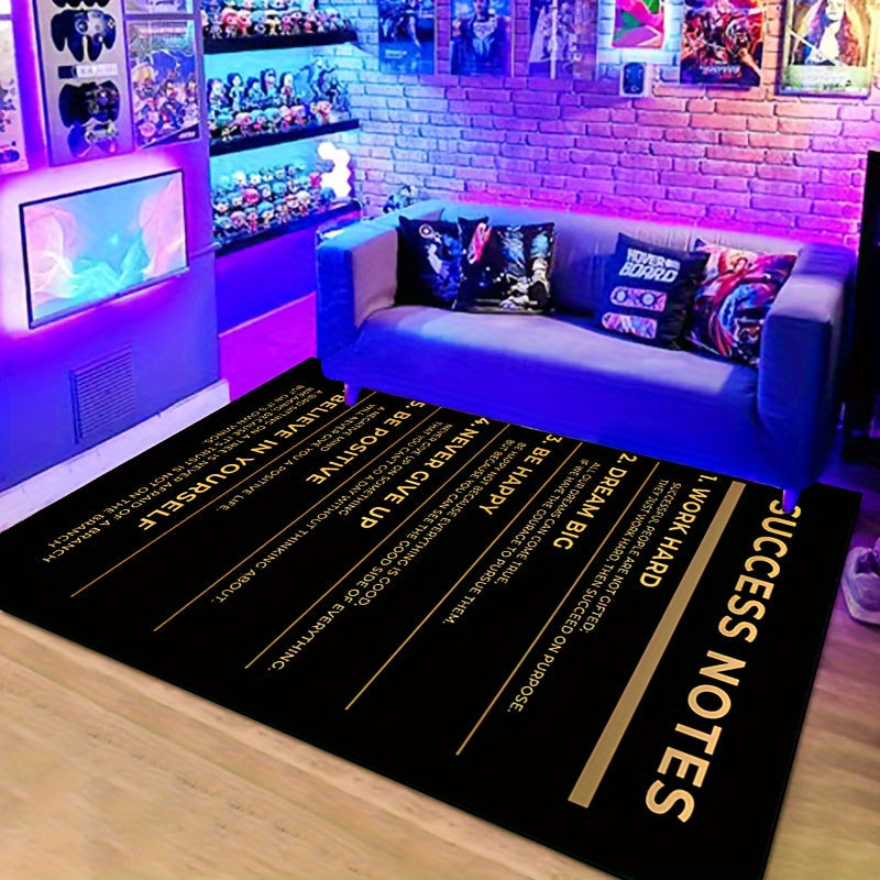 Motivational Area Rug Durable Polyester Indoor Carpet for Living Room and Entryway