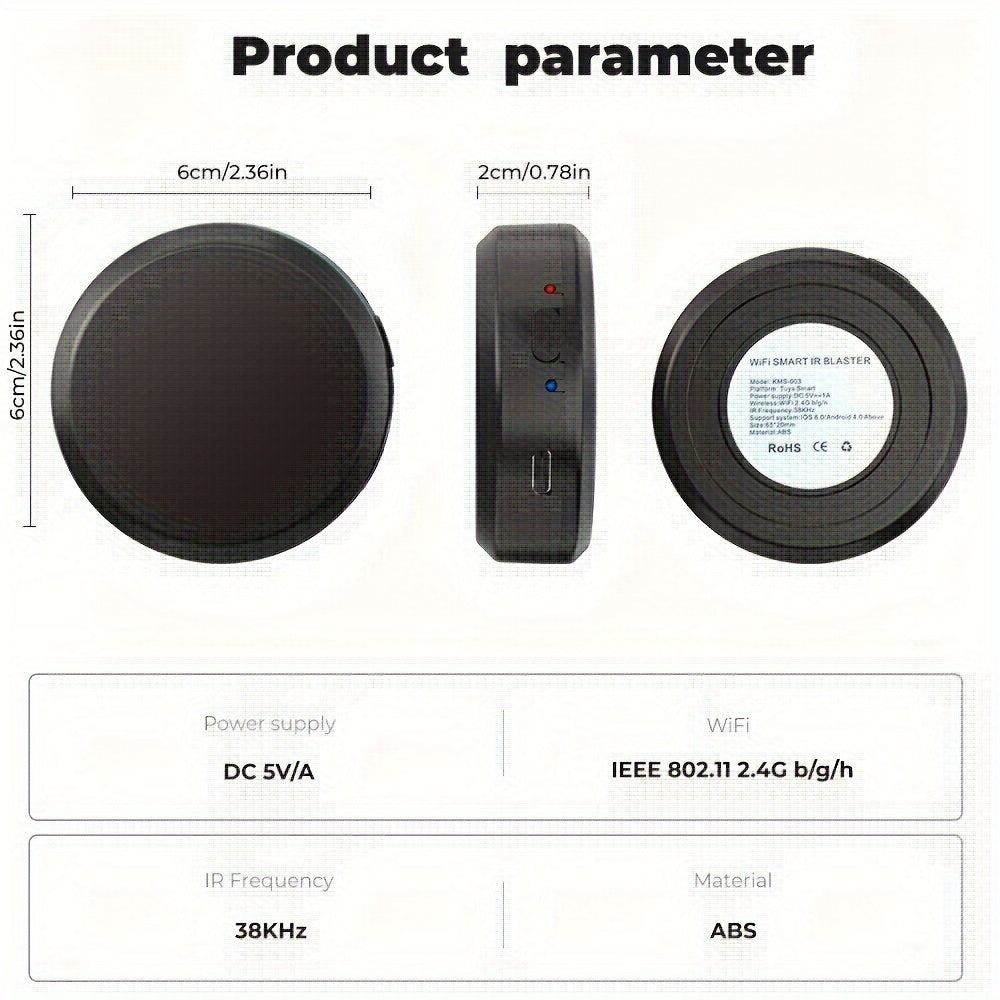 Universal WiFi Infrared Remote Control for Smart Home Devices TV and AC Voice Control Compatible with Alexa Google Assistant