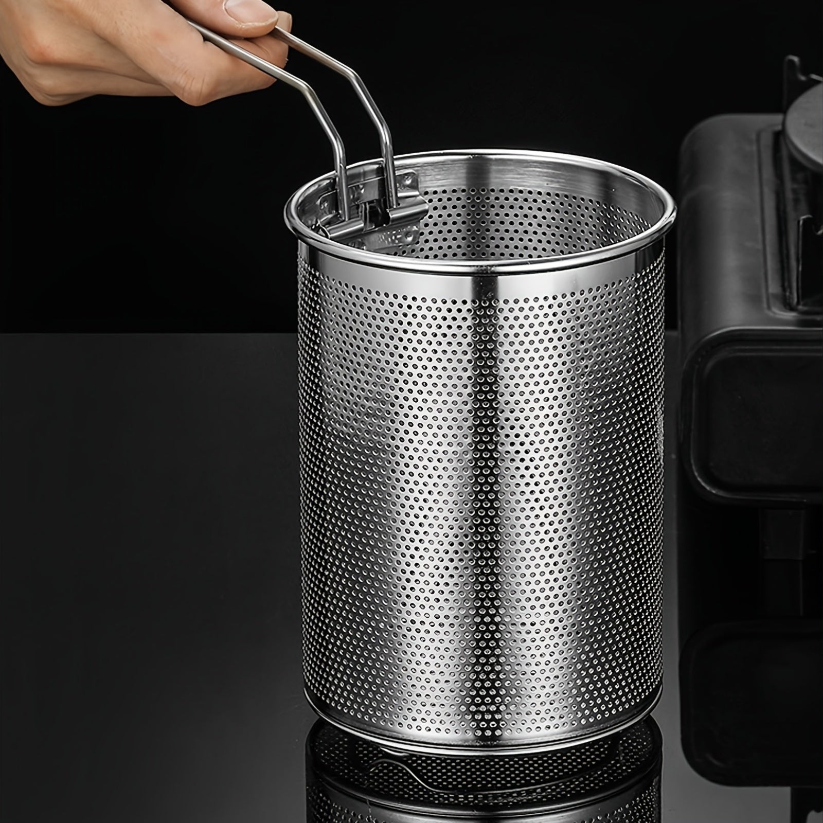 Freidora de acero inoxidable 304 con colador para cocinar diversos alimentos