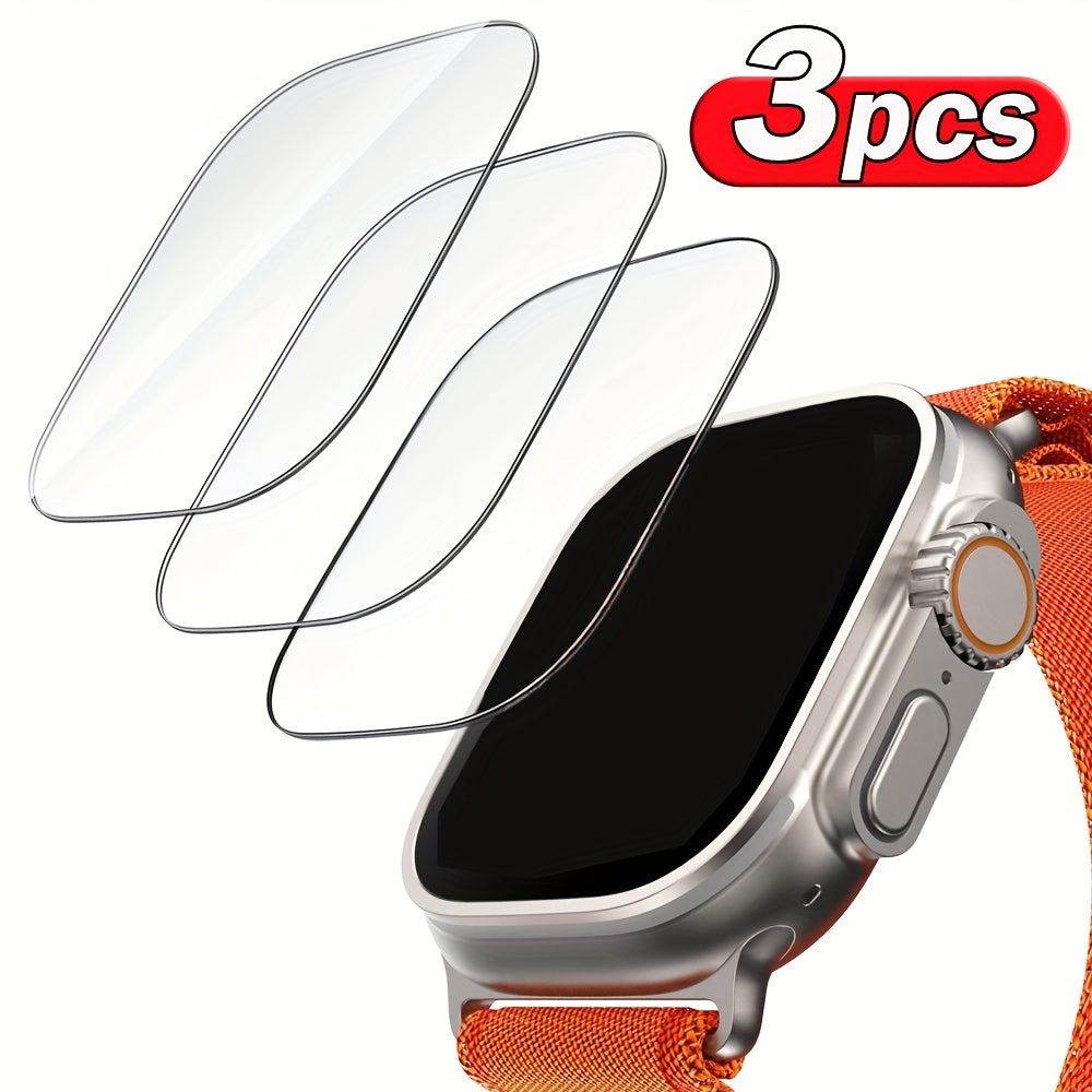 9H Tempered Glass Screen Protectors for Apple Watch and Samsung Galaxy Watch Ultra 2/3/5 Pack