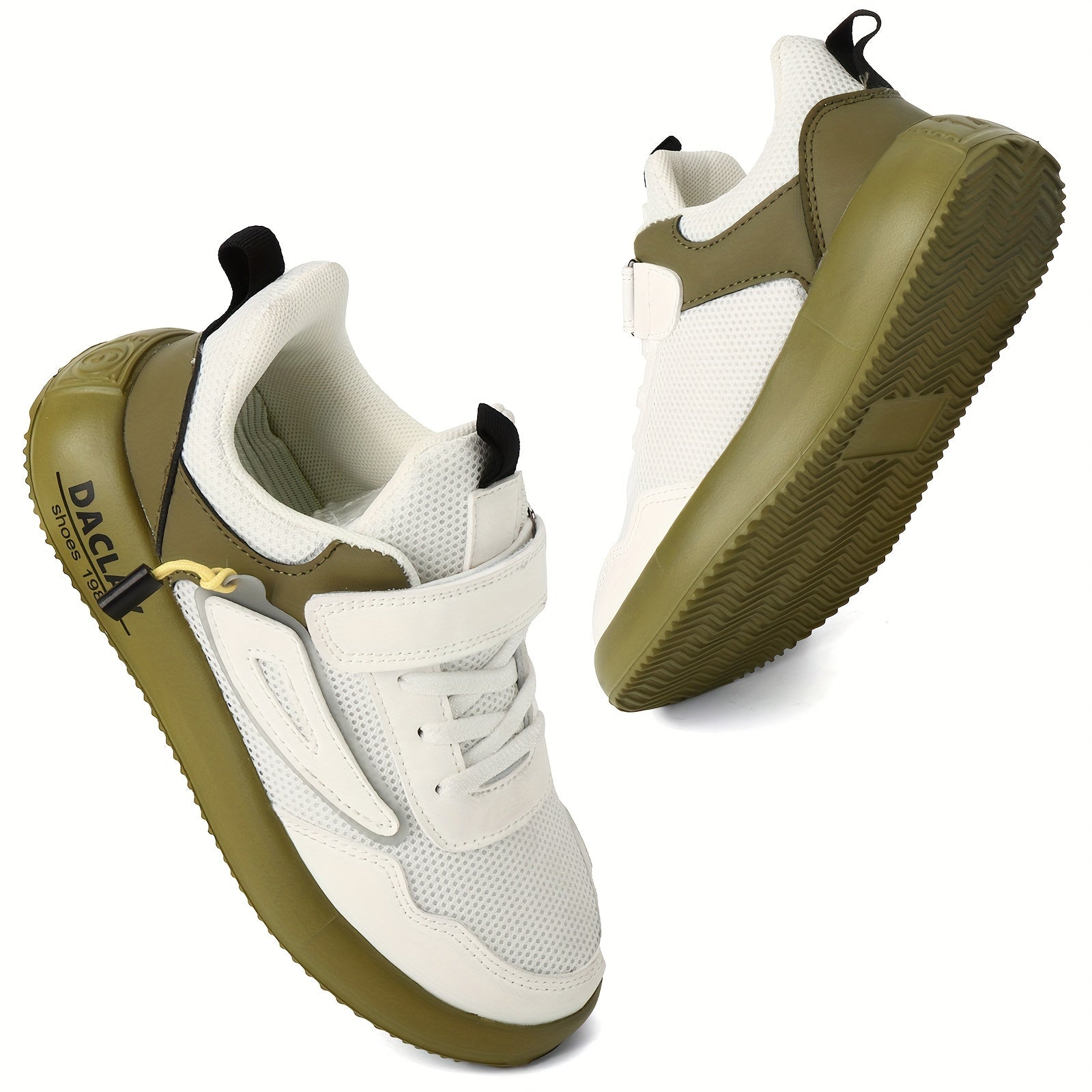 Vintage uslubidagi bolalar uchun sport basketbol poyabzallari, sozlanadigan tasmalari, engil dizayni, PU yuqori qismi, mato ichki qismi, EVA tagligi va dumaloq barmoq - tasodifiy yugurish uchun mukammal.