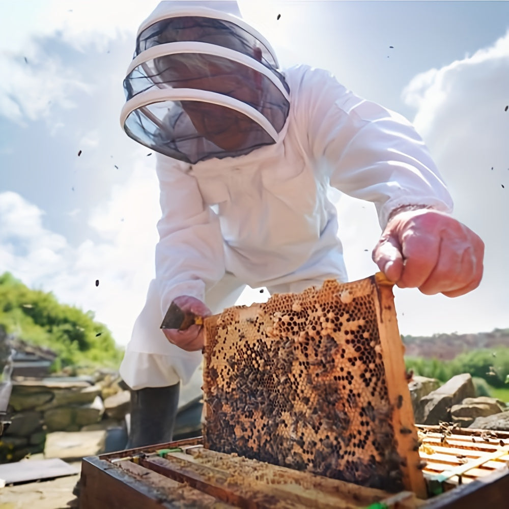 Durable Full-Body Beekeeping Suit with Veil Hood for Urban Farming