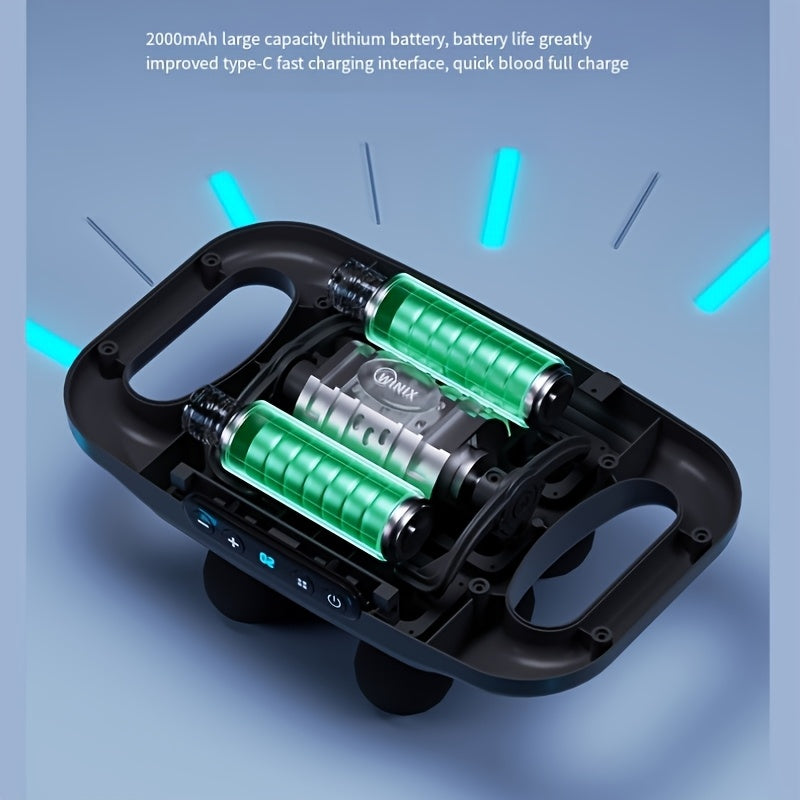 Six-Head Massage Gun with 6 Modes 20 Levels Rechargeable Handheld Body Massager