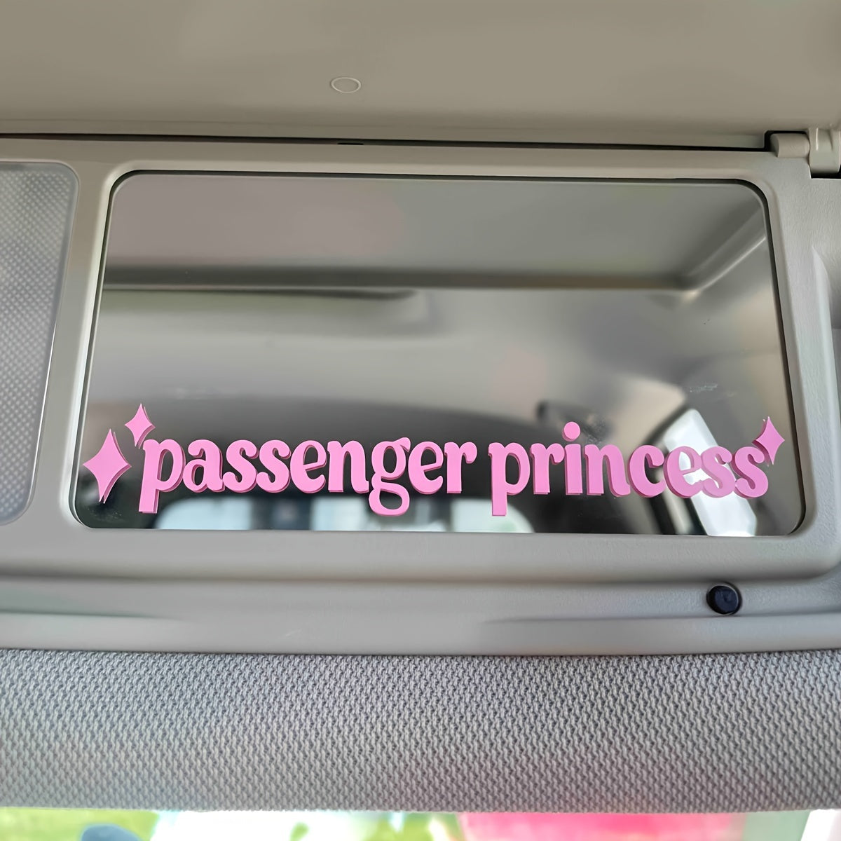 Pink Vinyl Car Decal Sticker Passenger Princess Cursive Stars Weatherproof