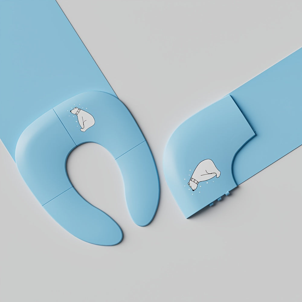 Children's Foldable Toilet Training Seat for Ages 3-8 with Splash Guard and Durable Material