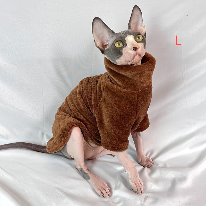 Soft Warm Sphynx Cat Turtleneck Pullover for Small and Extra Small Breeds