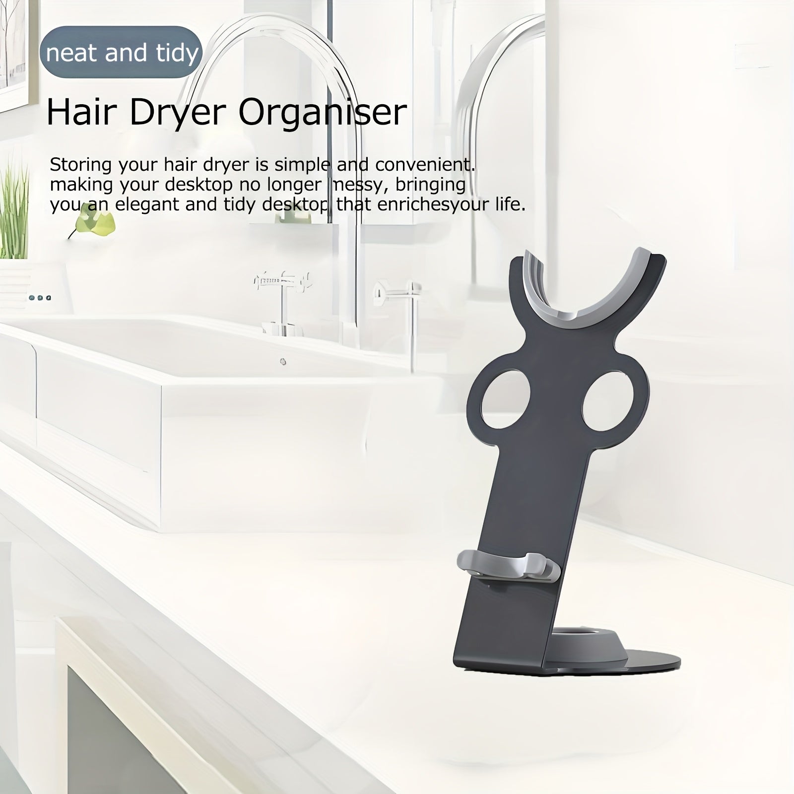 Aluminum Alloy Magnetic Wall Mount Bracket for Hair Dryer Bathroom Accessory